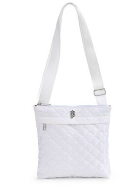 Julia Buxton Maggie Quilted Nylon Crossbody Bag Summer White NWT